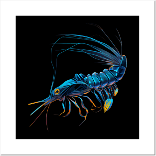 Blue Shrimp Posters and Art